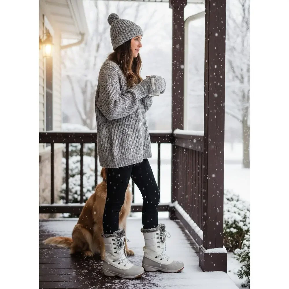 The North Face Shellista Winter Snow Boot Womens 7.5 Insulated WP Gardenia White